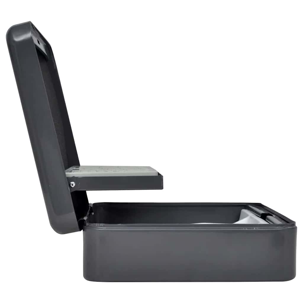 Cash Box met slot Donkergrijs 30 x 24 x 9 cm Staal