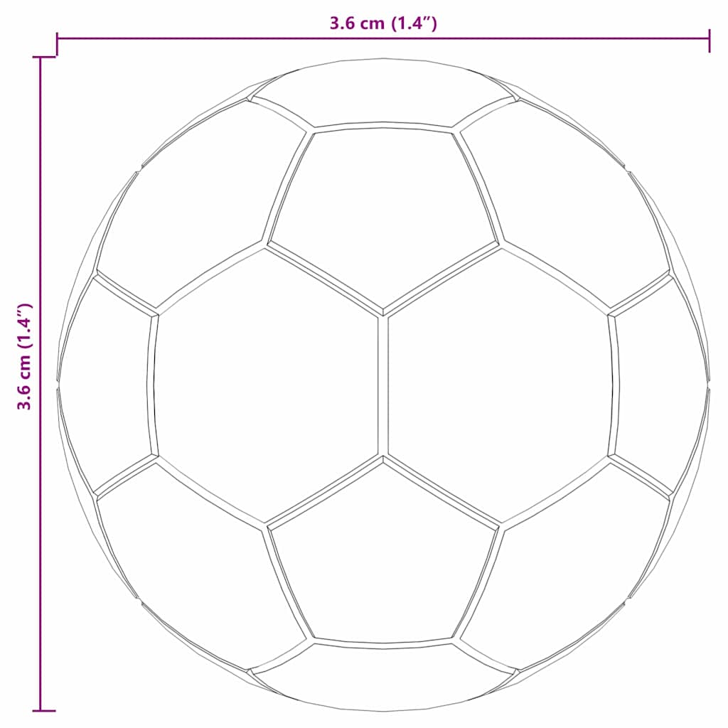 Tafel Voetballen 12 pcs Wit en zwart 3.6 x 3.6 cm Polypropyleen