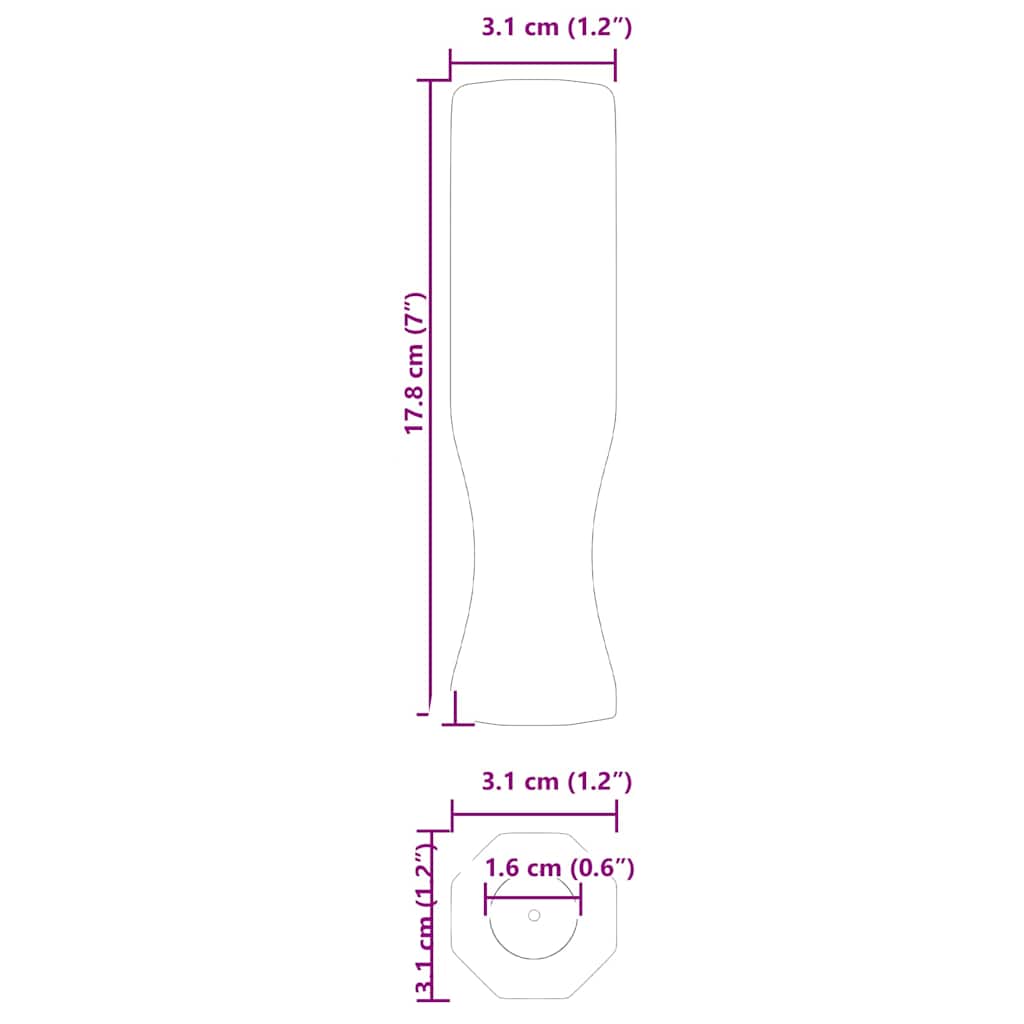 Voetbal Tafel Handvatten 10 pcs Zwart 3,1 x 3,1 x 17,8 cm