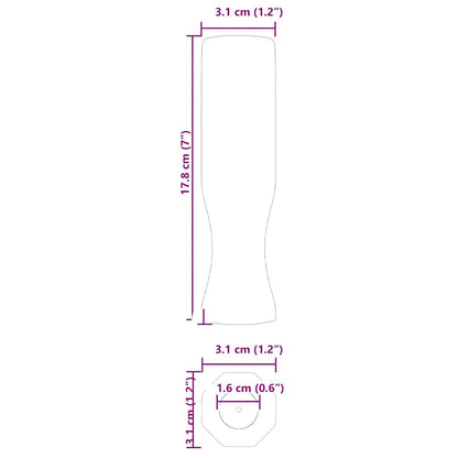 Voetbal Tafel Handvatten 10 pcs Zwart 3,1 x 3,1 x 17,8 cm