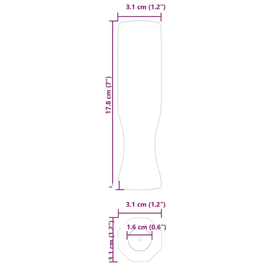 Voetbal Tafel Handvatten 10 pcs Zwart 3,1 x 3,1 x 17,8 cm