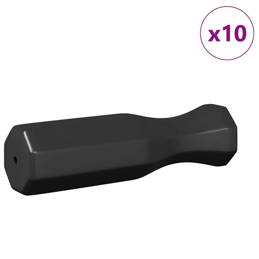 Voetbal Tafel Handvatten 10 pcs Zwart 3,1 x 3,1 x 17,8 cm