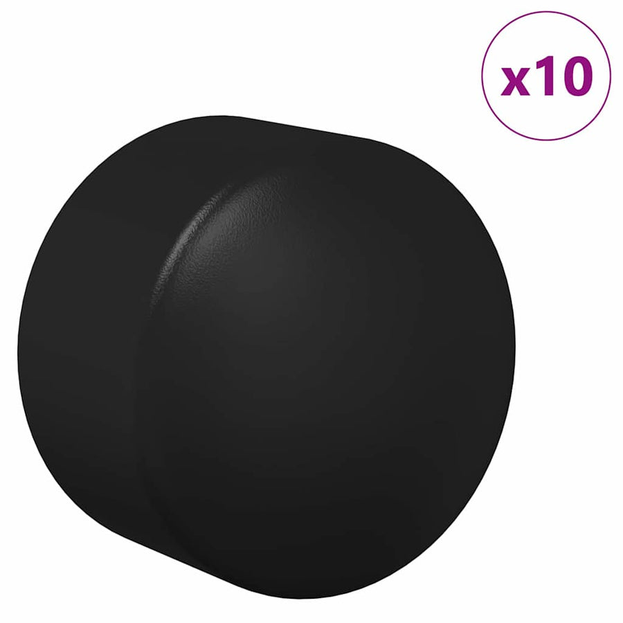 Voetbaltafel Eindkappen 10 pcs Zwart 1,9 x 1,9 x 1,6 cm