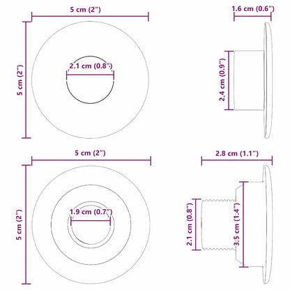 Voetbaltafel lagers voor 5 x 5 x 2.8 cm staf 10 pcs
