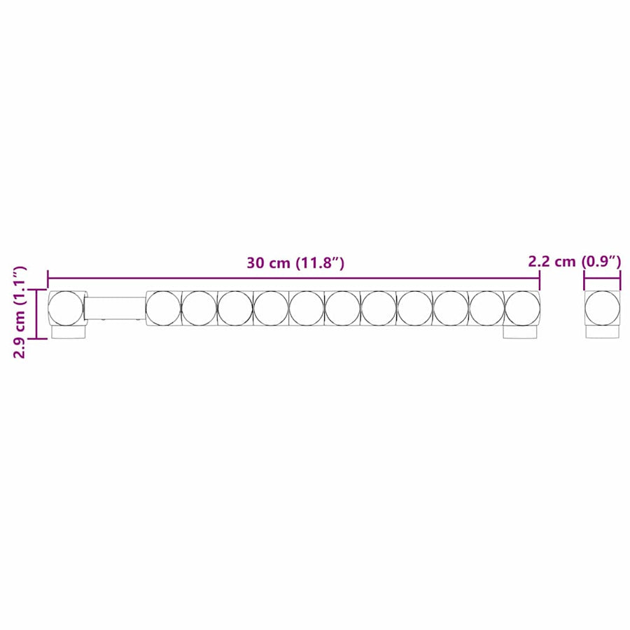 Voetbal Tafel Tellingen 2 pcs Zwart 30 x 2,2 x 2,9 cm Kunststof