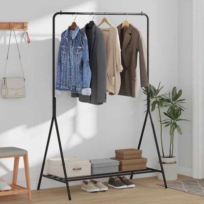 Kledingrek met opslag Zwart 100 x 56 x 154 cm Staal