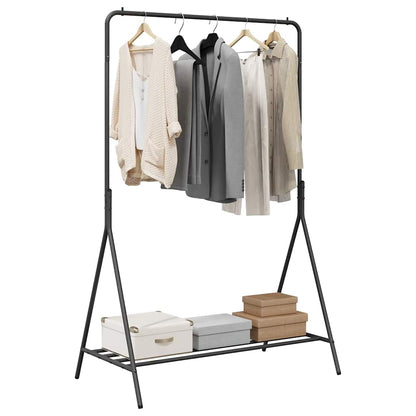 Kledingrek met opslag Zwart 100 x 56 x 154 cm Staal