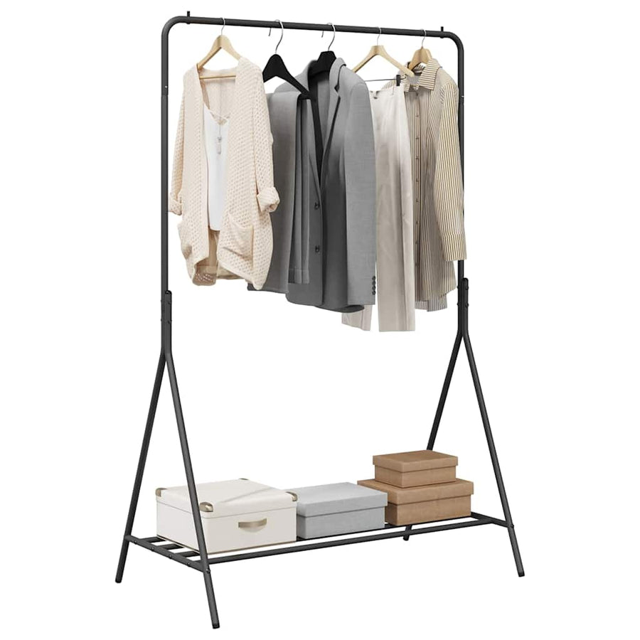 Kledingrek met opslag Zwart 100 x 56 x 154 cm Staal