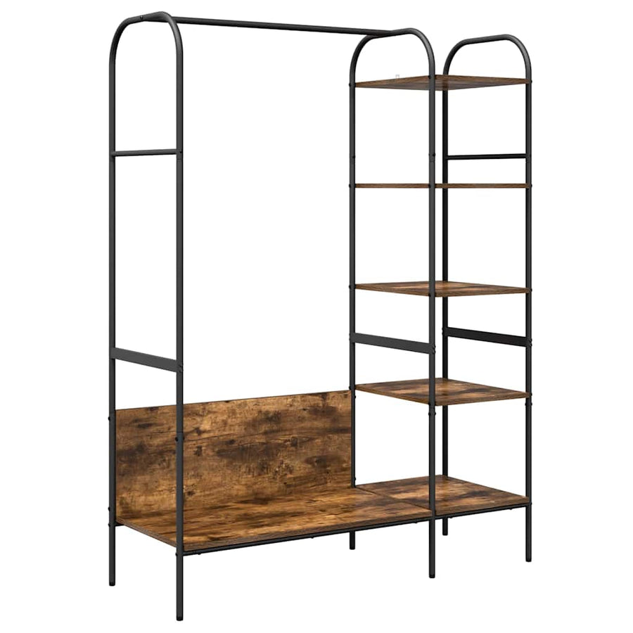 Kledingrek met plank Bruin Eiken 120 x 44 x 160 cm Bewerkt hout