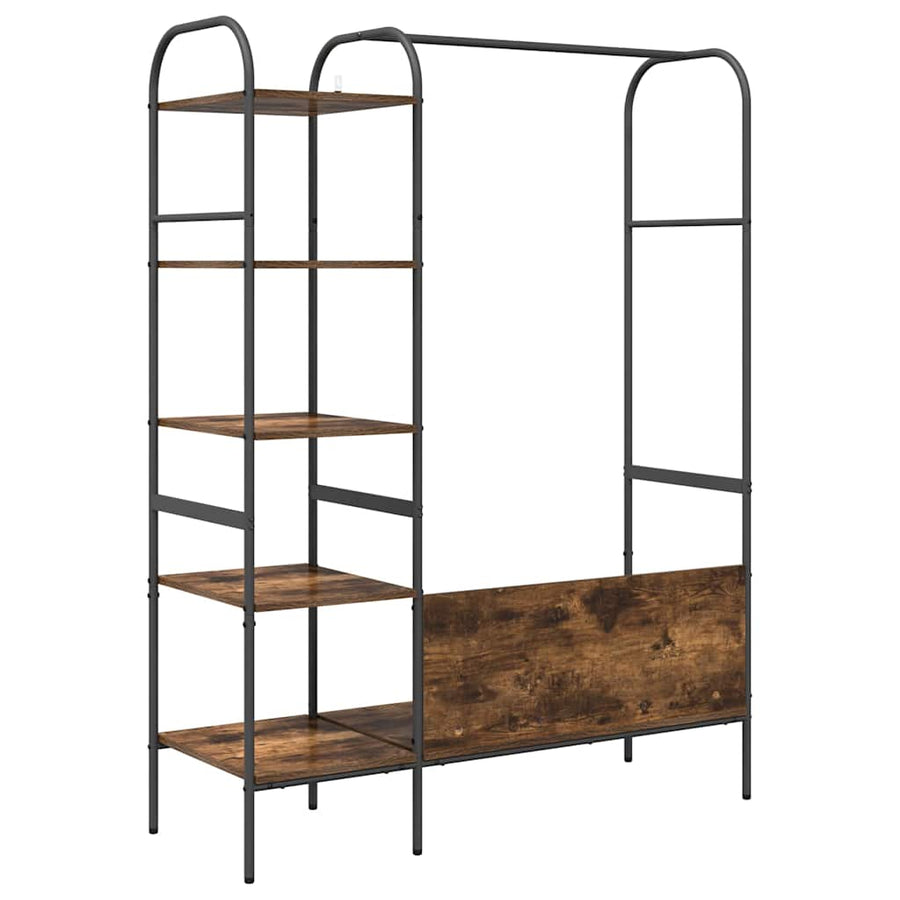 Kledingrek met plank Bruin Eiken 120 x 44 x 160 cm Bewerkt hout
