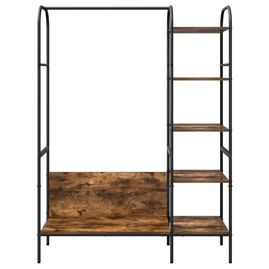 Kledingrek met plank Bruin Eiken 120 x 44 x 160 cm Bewerkt hout