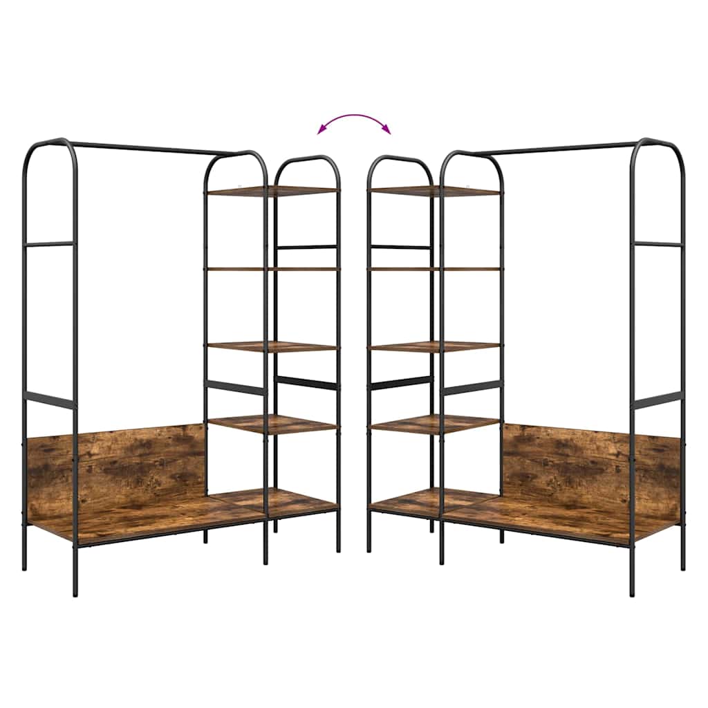 Kledingrek met plank Bruin Eiken 120 x 44 x 160 cm Bewerkt hout