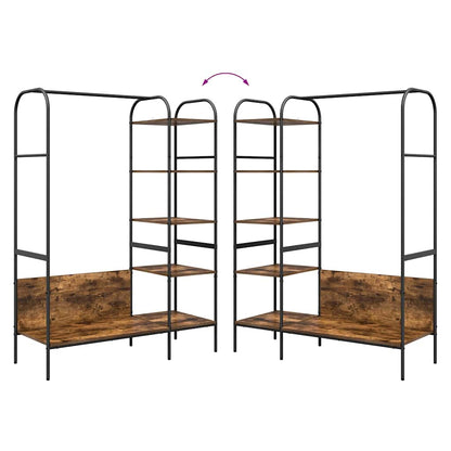Kledingrek met plank Bruin Eiken 120 x 44 x 160 cm Bewerkt hout
