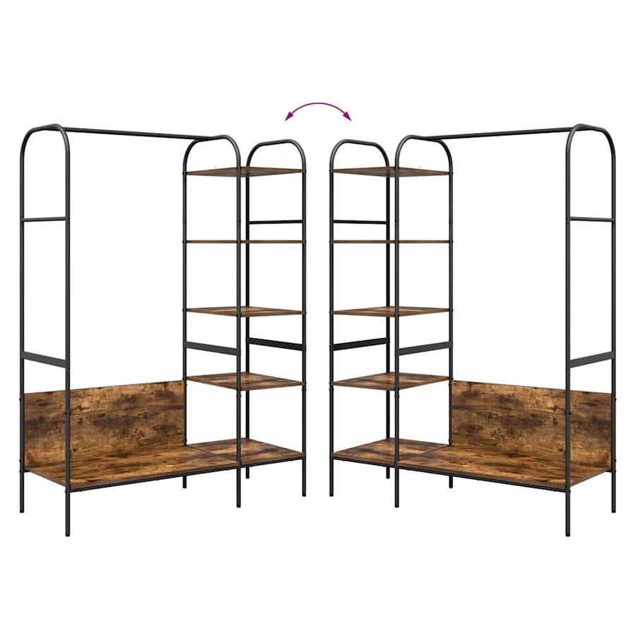 Kledingrek met plank Bruin Eiken 120 x 44 x 160 cm Bewerkt hout