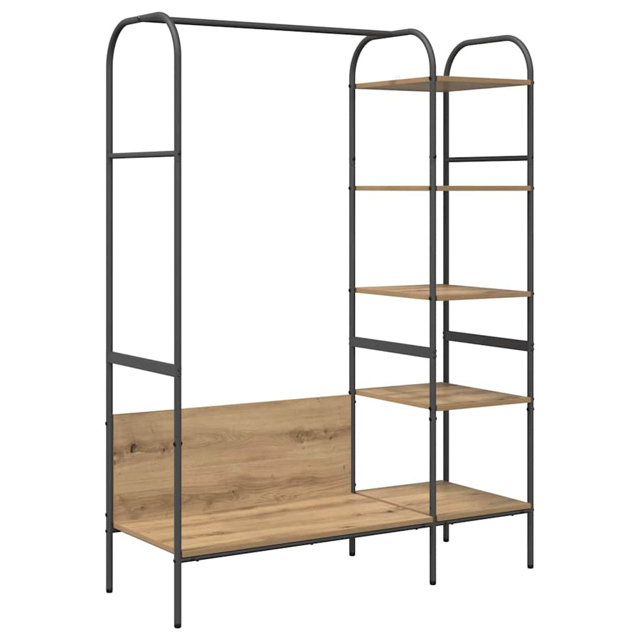 Kledingrek met plank Beige 120 x 44 x 160 cm Bewerkt hout