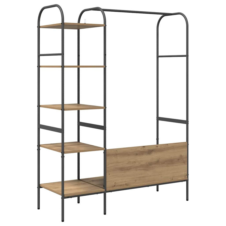 Kledingrek met plank Beige 120 x 44 x 160 cm Bewerkt hout