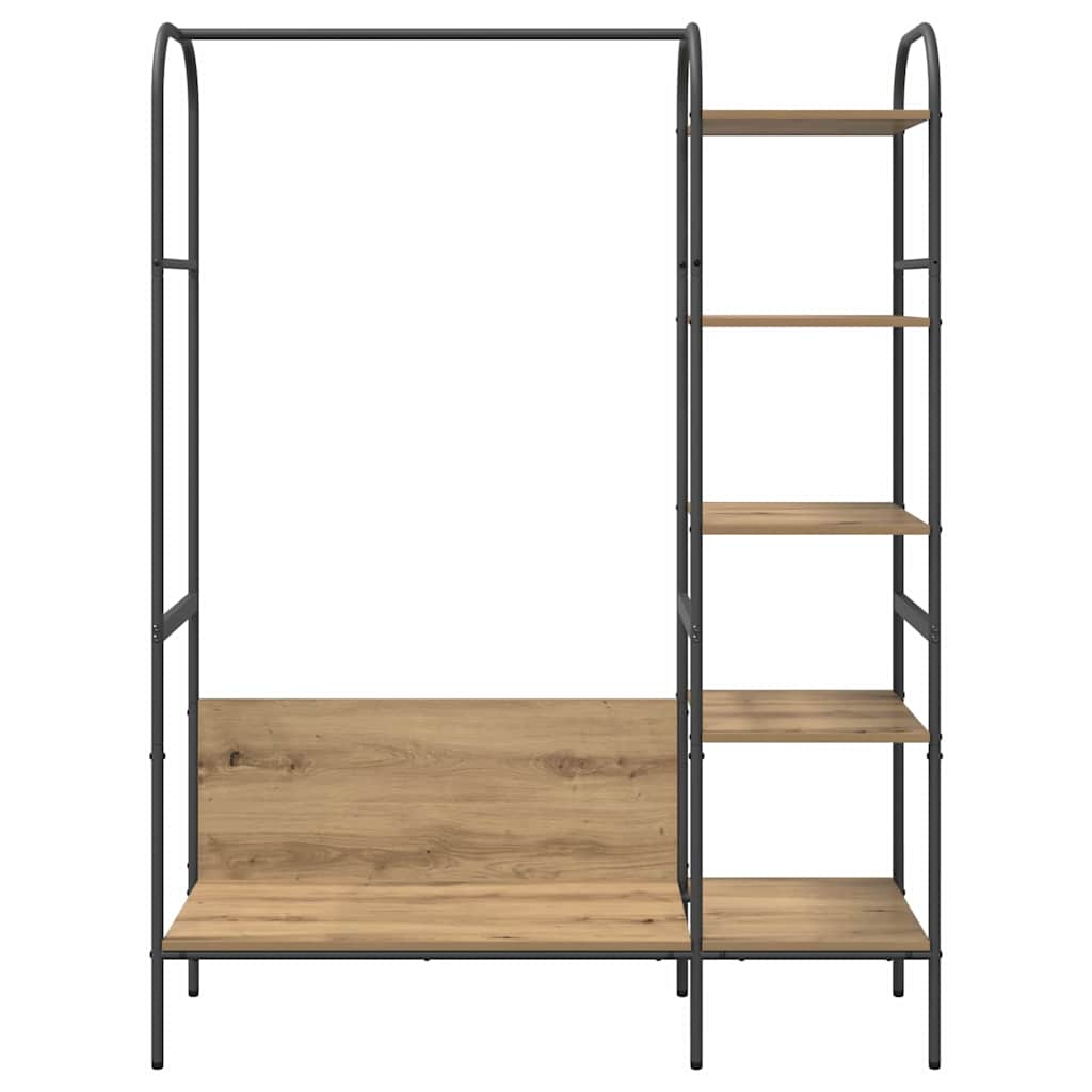 Kledingrek met plank Beige 120 x 44 x 160 cm Bewerkt hout