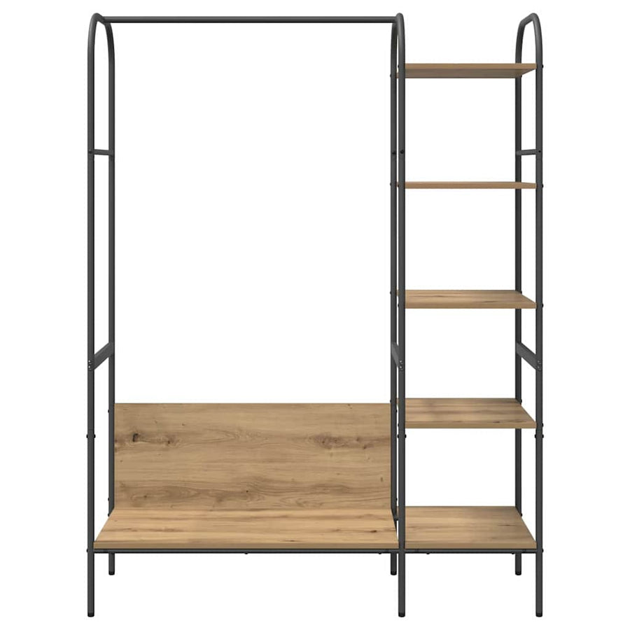 Kledingrek met plank Beige 120 x 44 x 160 cm Bewerkt hout