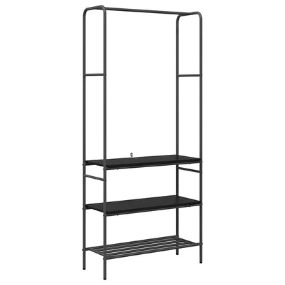 Kledingrek met planken Zwart eiken 77 x 30 x 171 cm