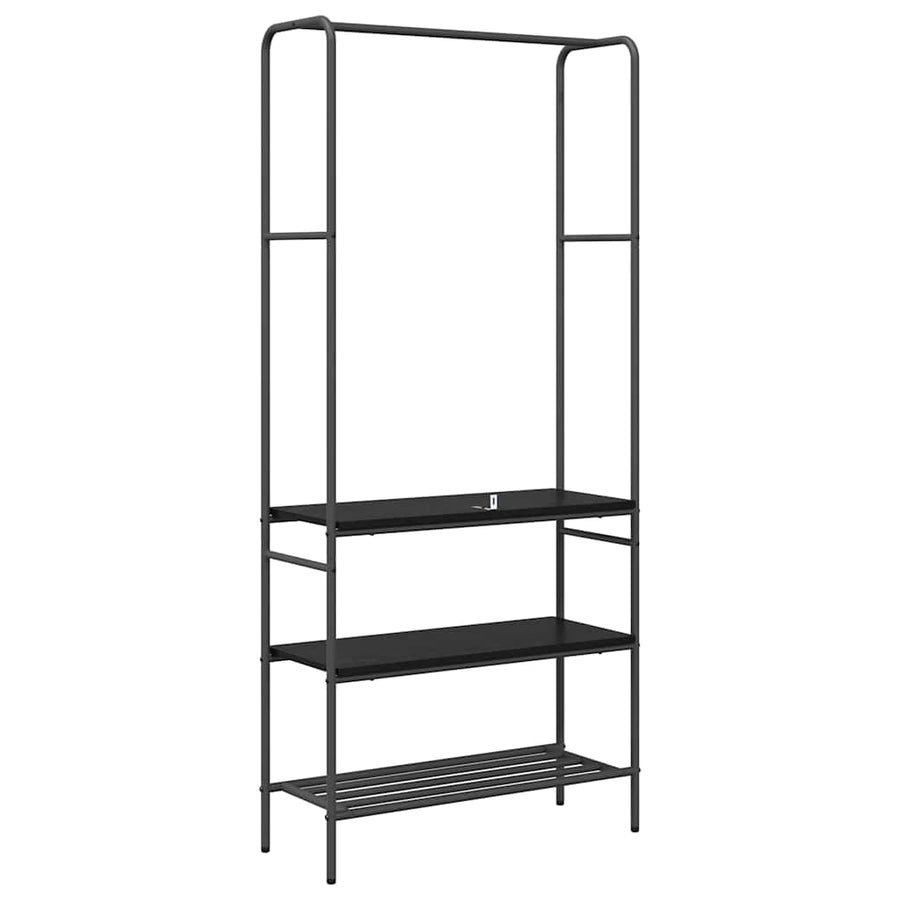 Kledingrek met planken Zwart eiken 77 x 30 x 171 cm