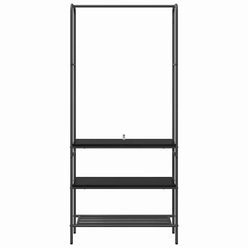 Kledingrek met planken Zwart eiken 77 x 30 x 171 cm