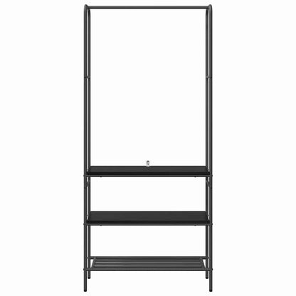 Kledingrek met planken Zwart eiken 77 x 30 x 171 cm