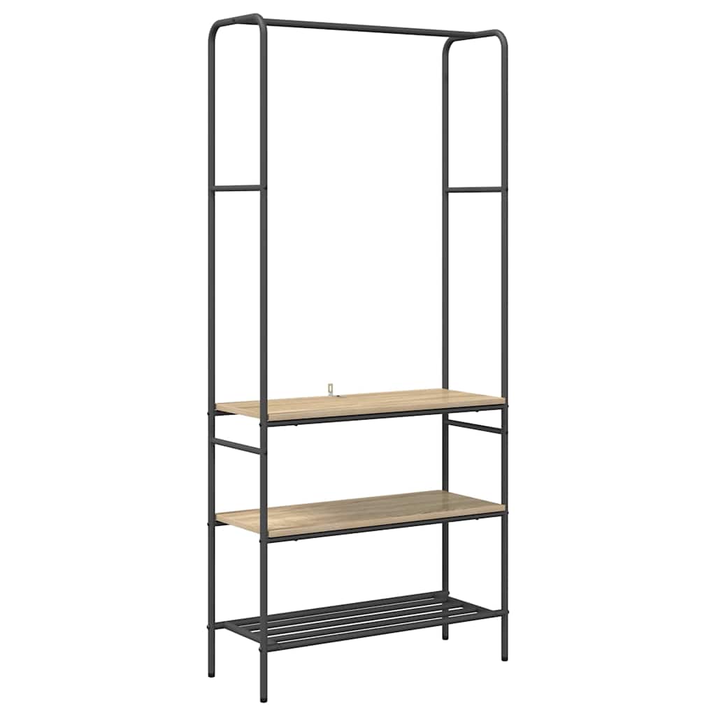 Kledingrek met planken Sonoma eiken 77 x 30 x 171 cm