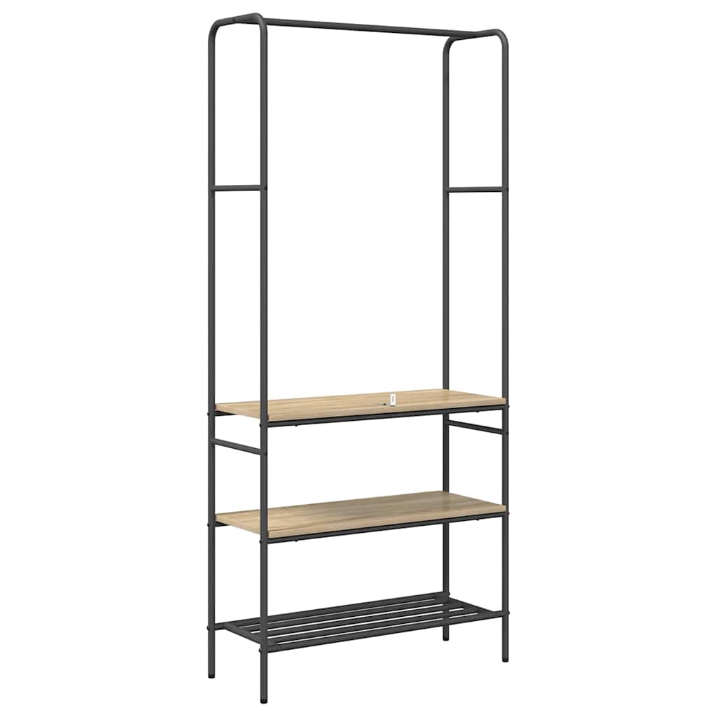 Kledingrek met planken Sonoma eiken 77 x 30 x 171 cm