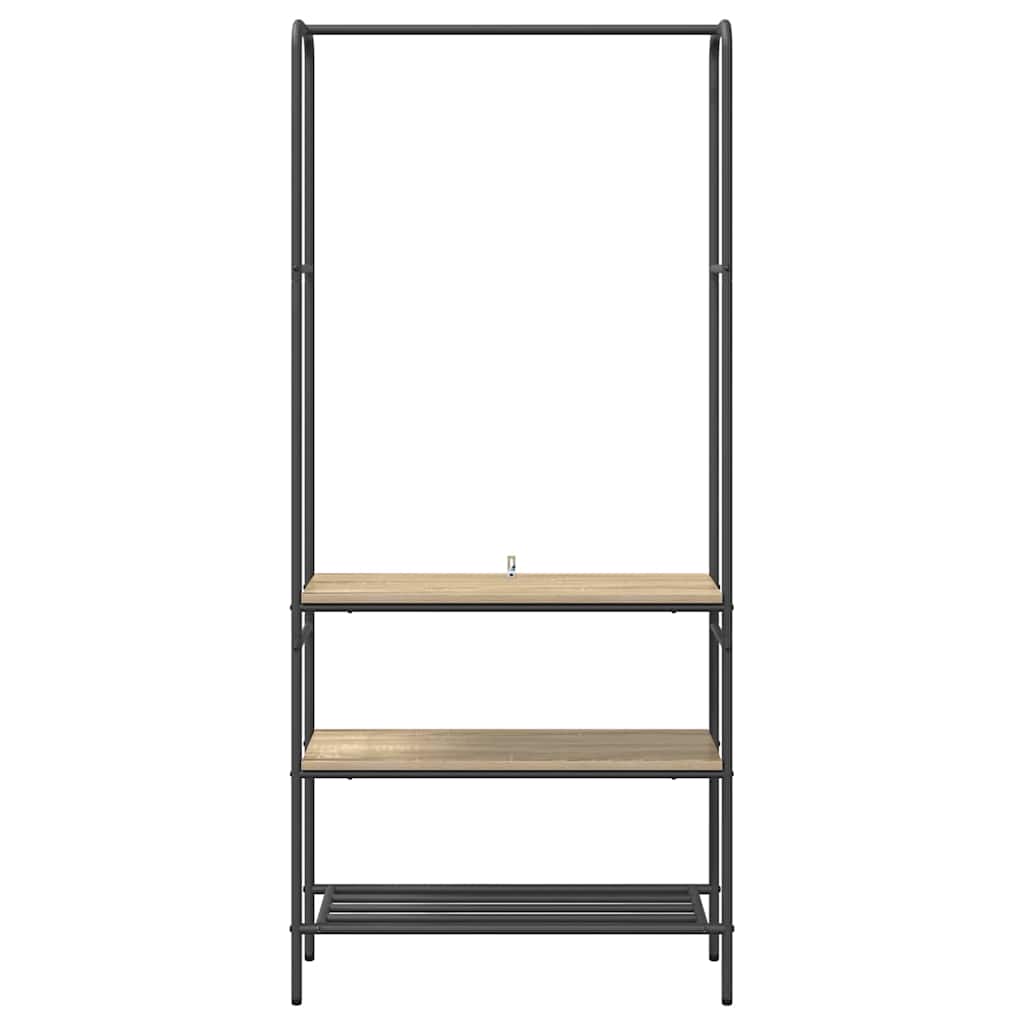 Kledingrek met planken Sonoma eiken 77 x 30 x 171 cm