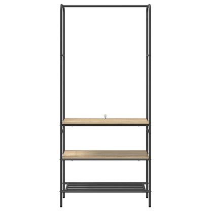 Kledingrek met planken Sonoma eiken 77 x 30 x 171 cm