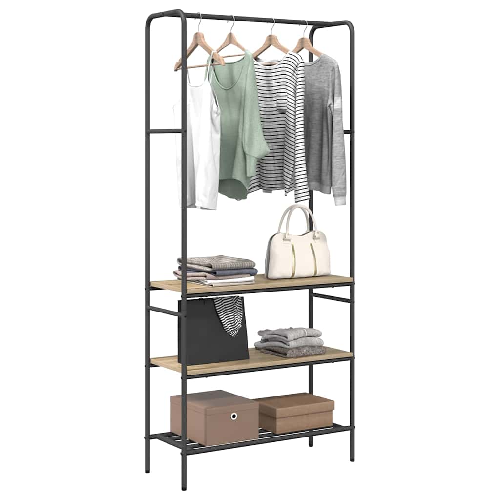 Kledingrek met planken Sonoma eiken 77 x 30 x 171 cm
