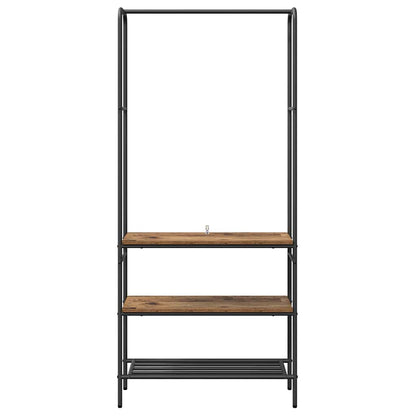 Kledingrek met planken Oud hout 77 x 30 x 171 cm Bewerkt hout