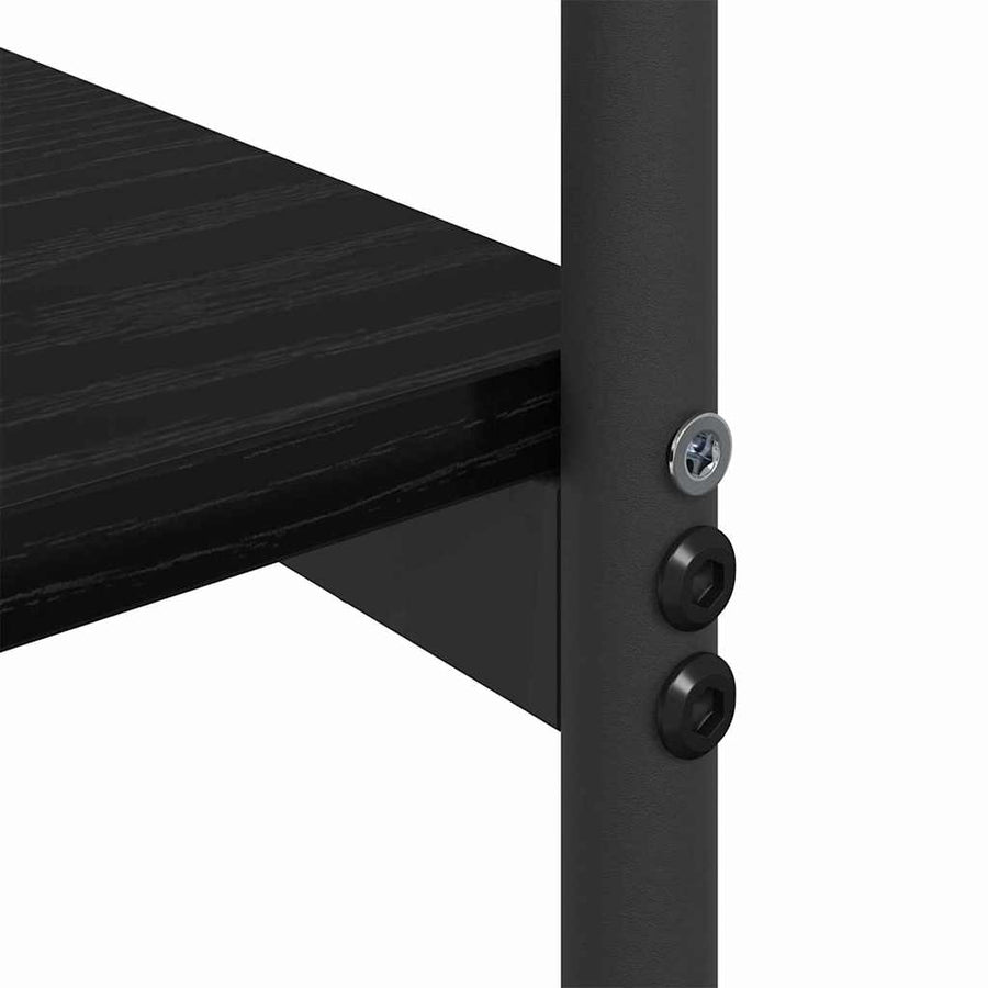 Wandtafel met plank Zwart eiken 101 x 35 x 80.5 cm Bewerkt hout