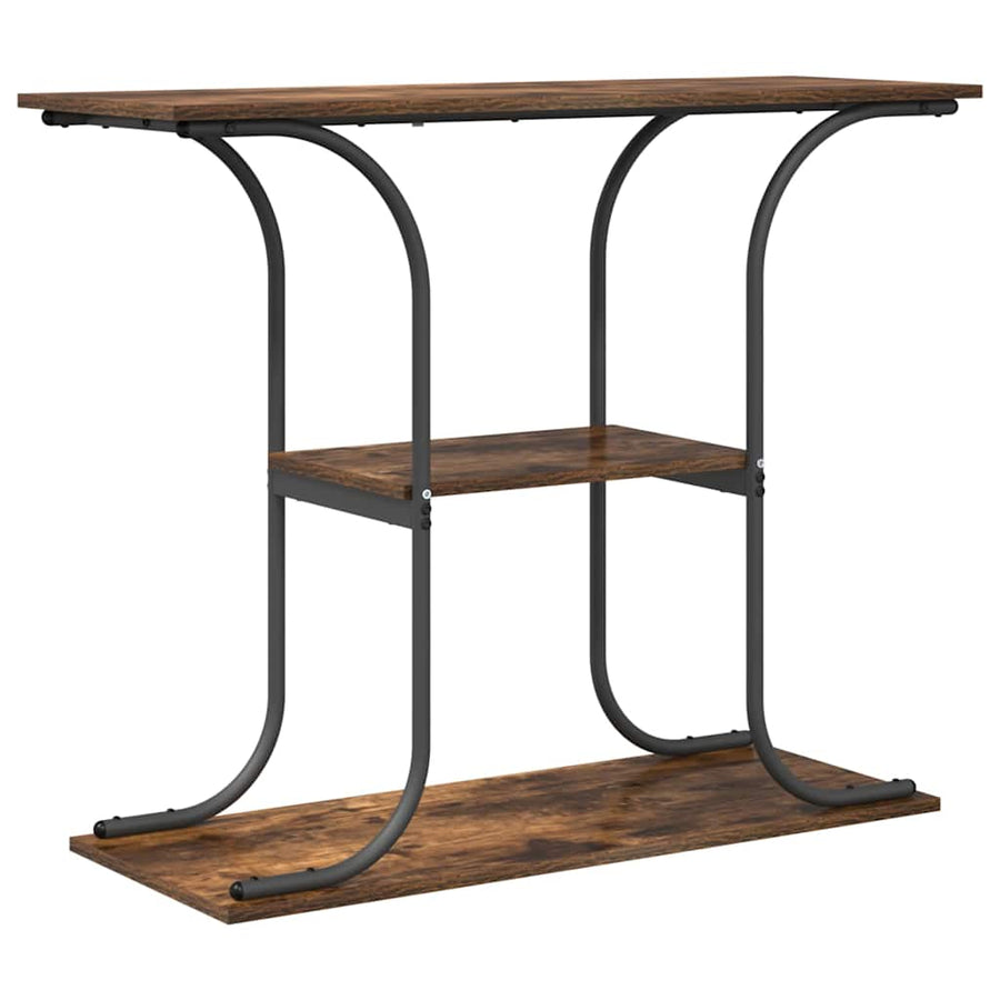 Wandtafel Gerookt eiken 101 x 35 x 80.5 cm Bewerkt hout