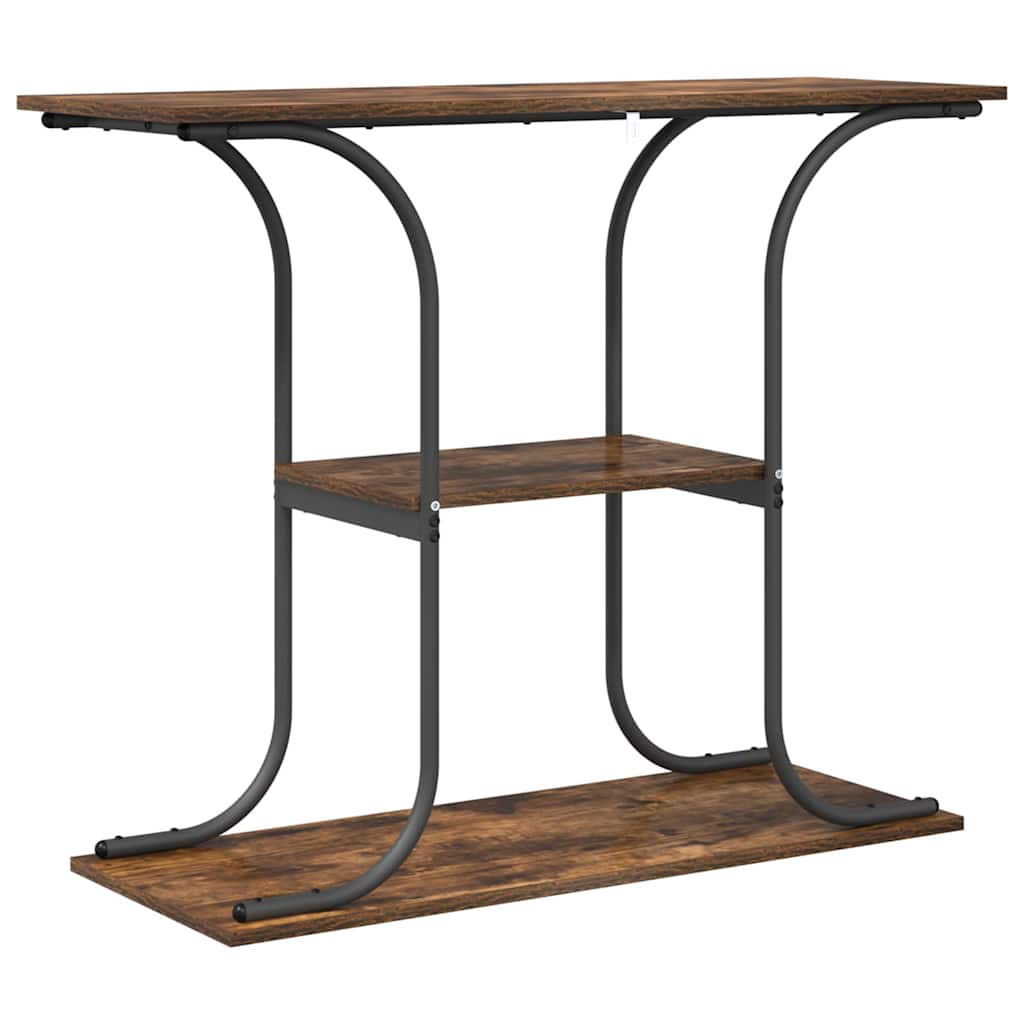 Wandtafel Gerookt eiken 101 x 35 x 80.5 cm Bewerkt hout