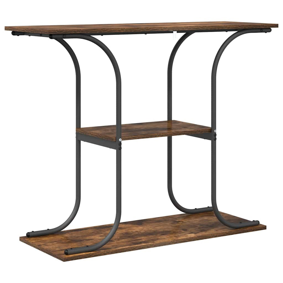 Wandtafel Gerookt eiken 101 x 35 x 80.5 cm Bewerkt hout