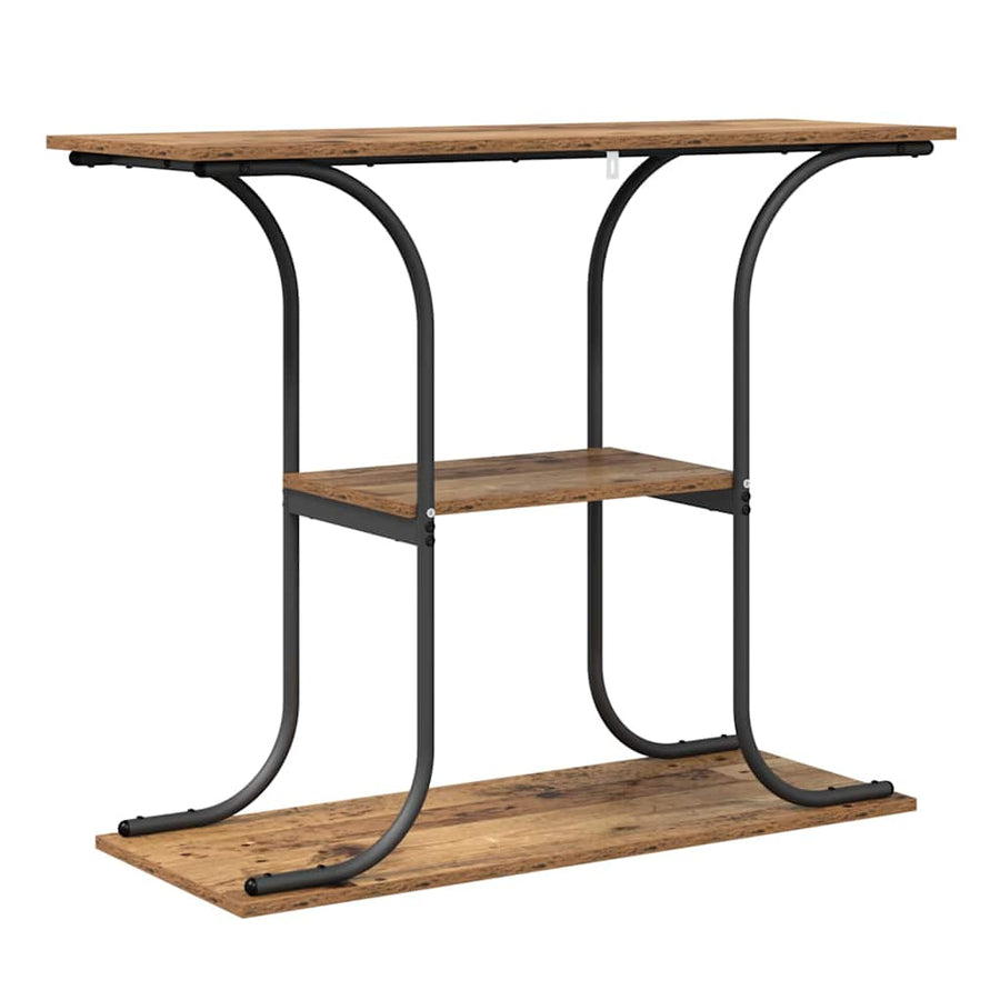 Wandtafel met plank met opslag Oud hout 101 x 35 x 80.5 cm Bewerkt hout