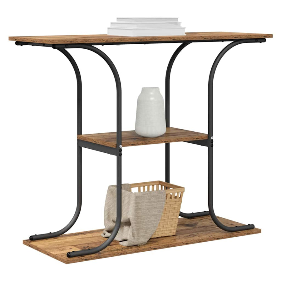 Wandtafel met plank met opslag Oud hout 101 x 35 x 80.5 cm Bewerkt hout