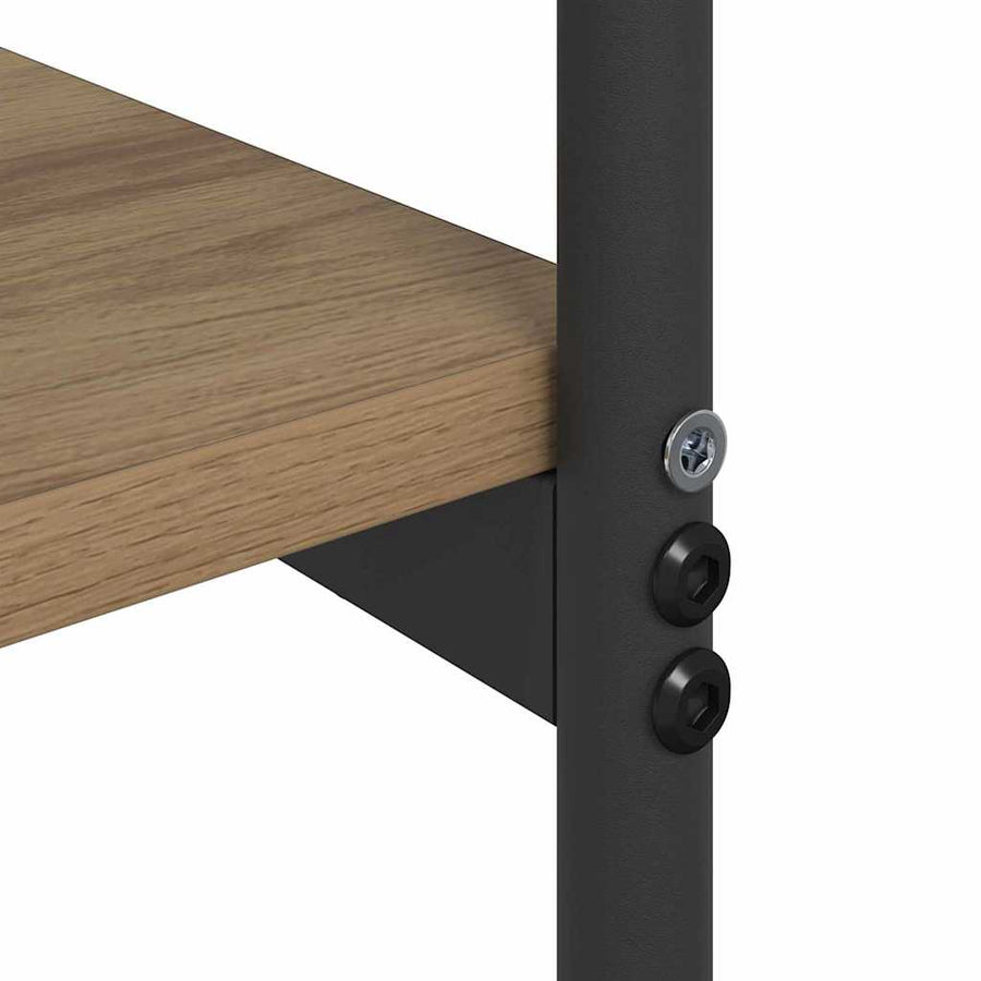 Wandtafel met plank met opslag artisanaal eikenkleurig 101 x 35 x 80.5 cm