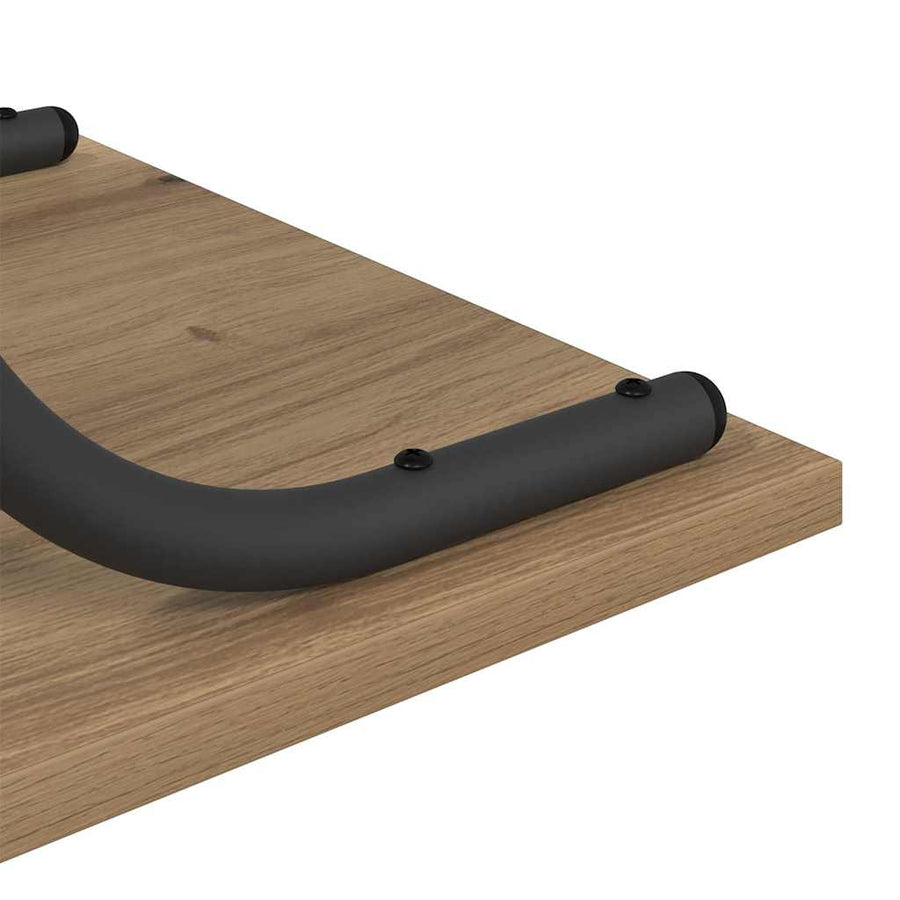 Wandtafel met plank met opslag artisanaal eikenkleurig 101 x 35 x 80.5 cm