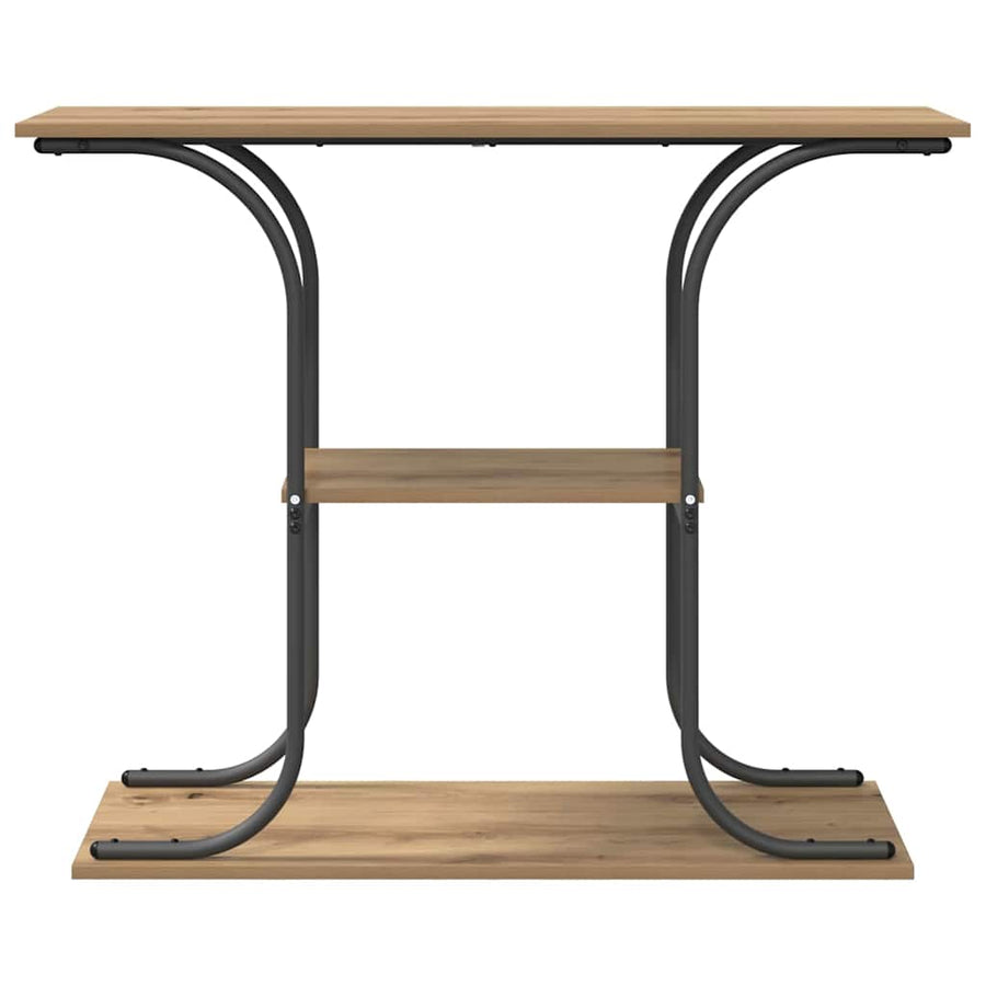 Wandtafel met plank met opslag artisanaal eikenkleurig 101 x 35 x 80.5 cm