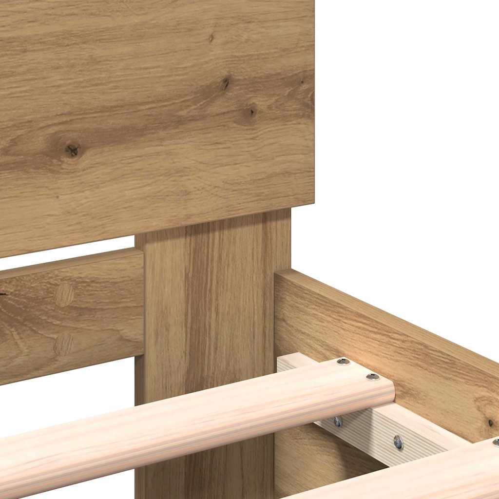 Bedframe Artisan Eiken 203 X 185 X 70 Cm Bewerkt Hout