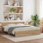 Bedframe eiken 203x185x70 cm bewerkt hout