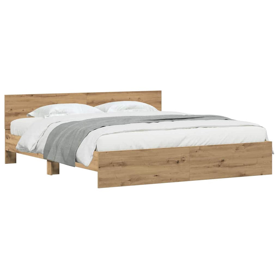 Bedframe Artisan Eiken 203 X 185 X 70 Cm Bewerkt Hout