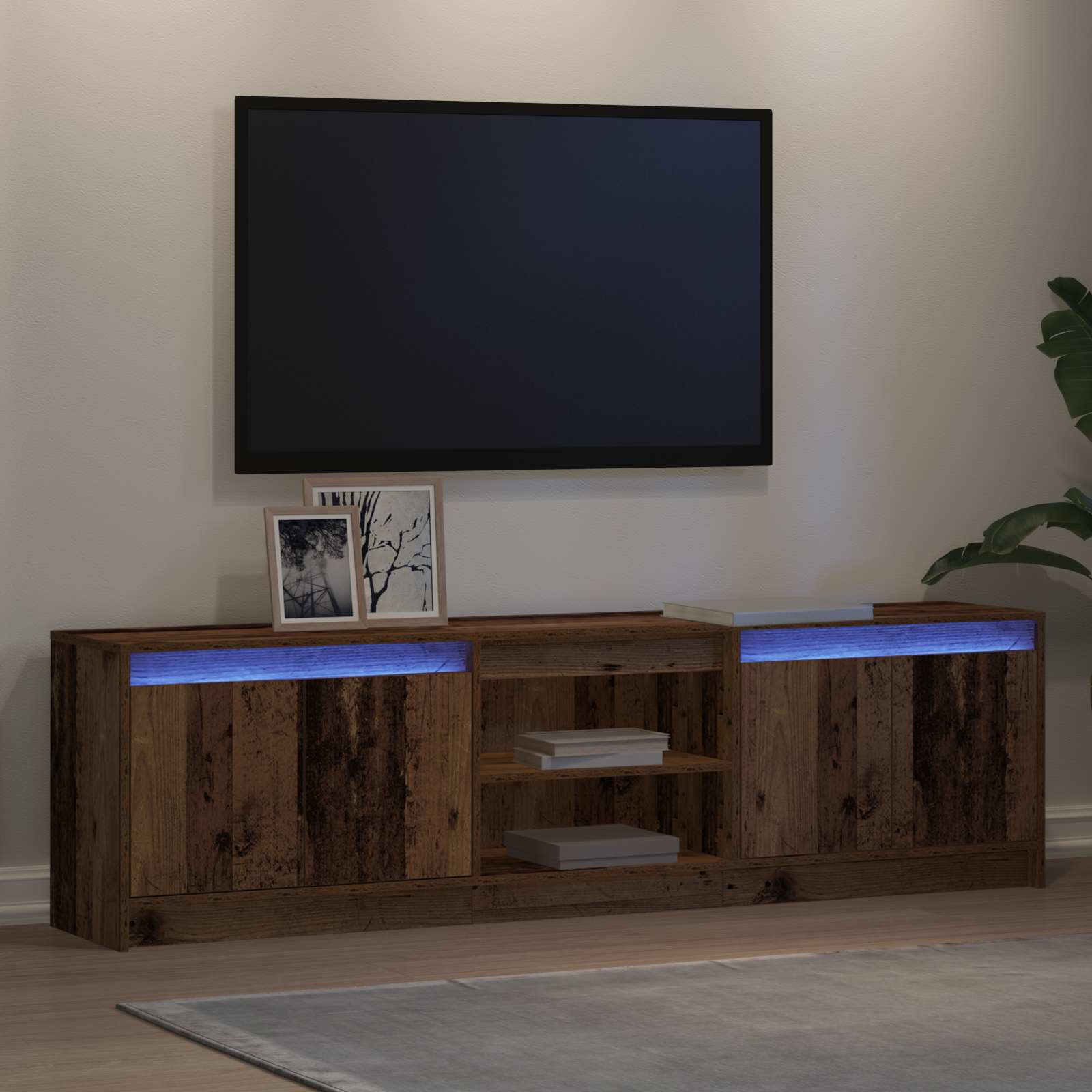 Tv Eenheden 2 Pcs Bruin 180 X 34 X 50 Cm Bewerkt Hout 180 cm