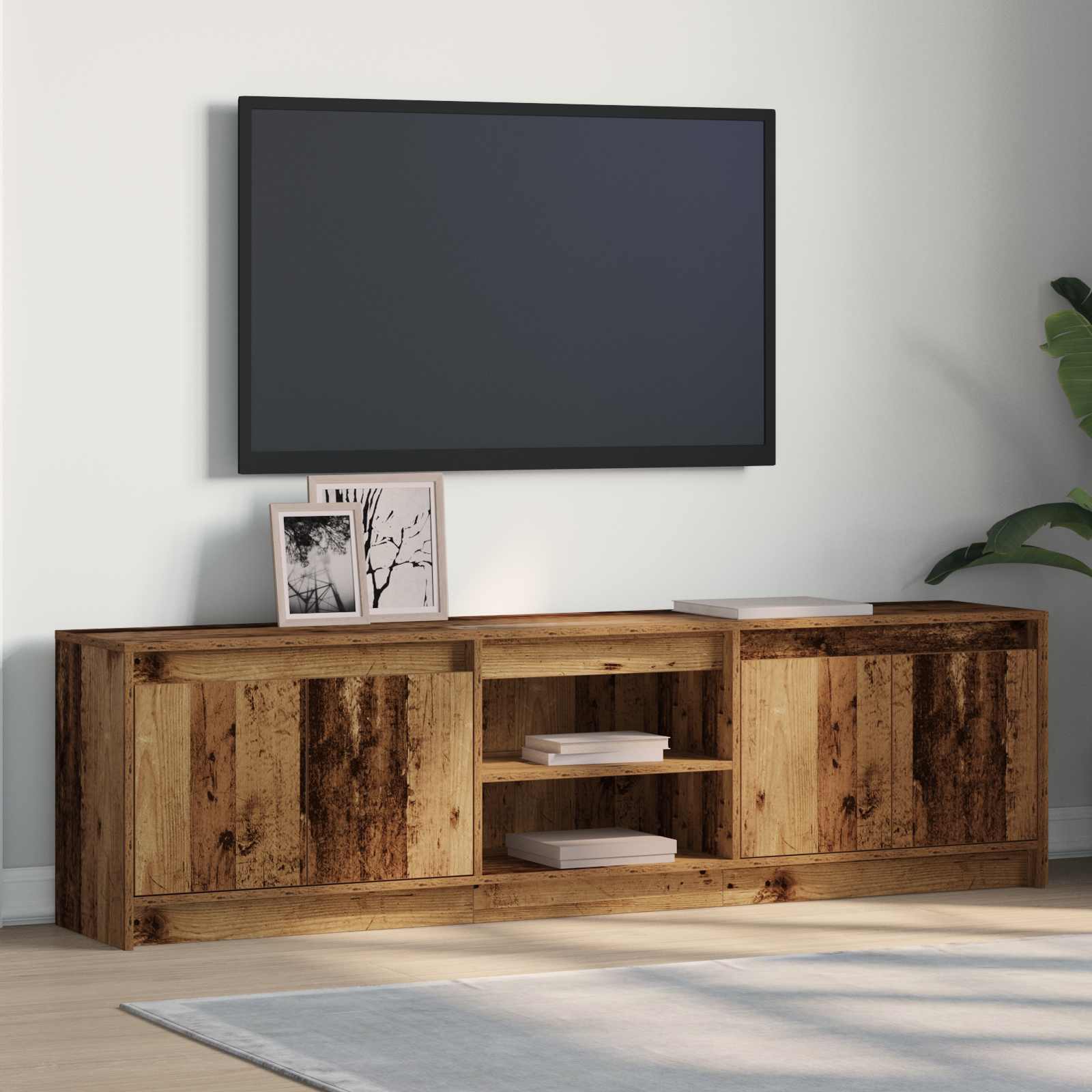 Tv Eenheden 2 Pcs Bruin 180 X 34 X 50 Cm Bewerkt Hout 180 cm