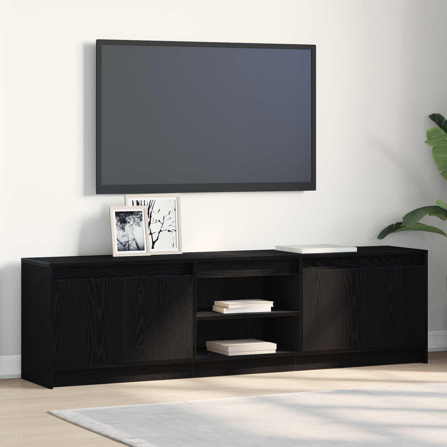 Tv Eenheden 2 Pcs Zwart 180 X 34 X 50 Cm Bewerkt Hout Zwart Eiken