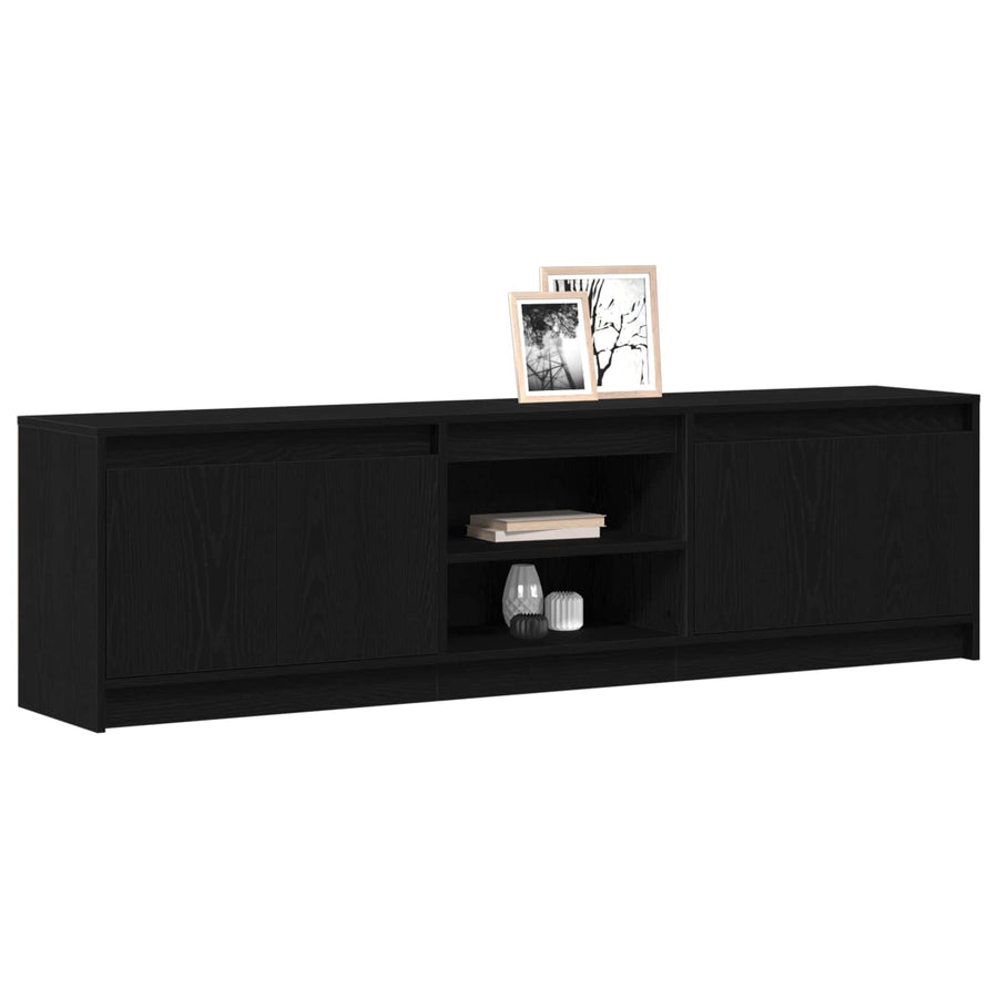 Tv Eenheden 2 Pcs Zwart 180 X 34 X 50 Cm Bewerkt Hout Zwart Eiken