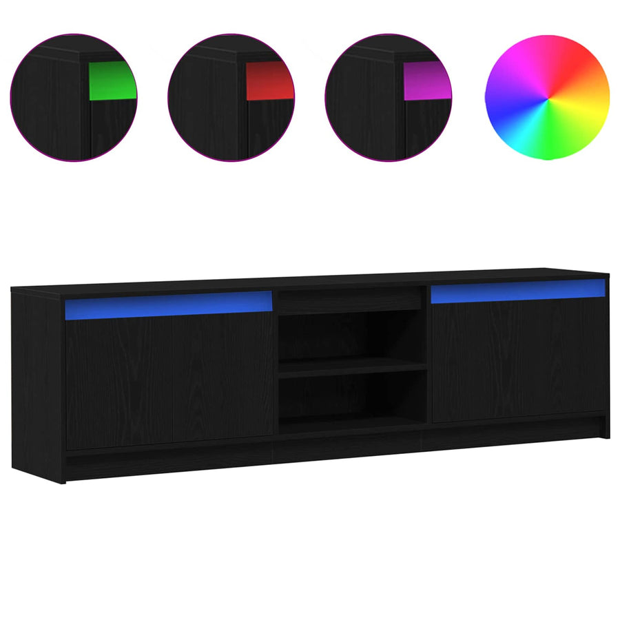 Tv Eenheden 2 Pcs Zwart 180 X 34 X 50 Cm Bewerkt Hout Zwart Eiken