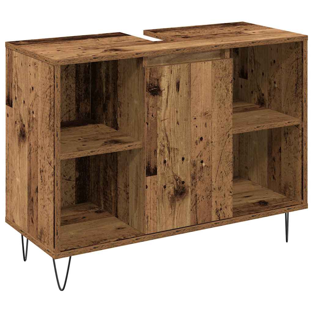 3-Delige Badkamermeubel Set Geëngineerd Hout Oud hout